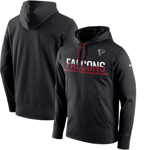 Men's Atlanta Falcons Nike Black Sideline Circuit Pullover Performance Hoodie - Click Image to Close